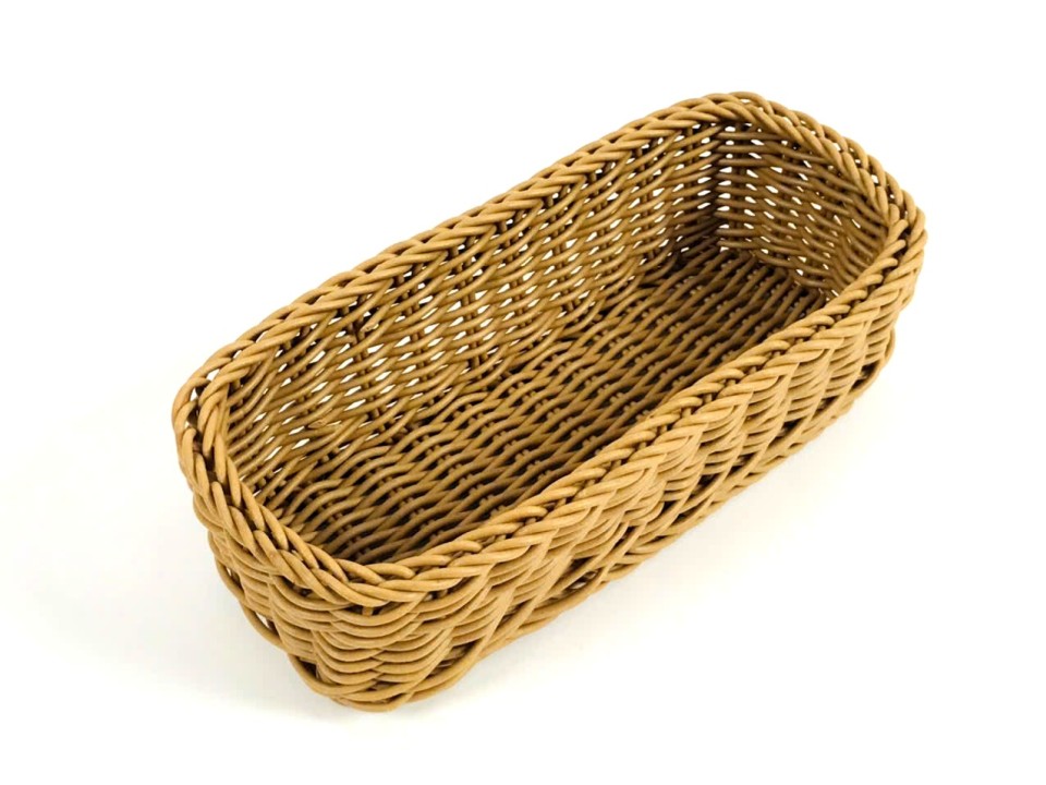 Bespoke Rectangular PE Storage Basket in Natural Poly Rattan Weave